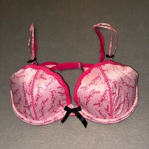 Victoria's Secret Pink Script Sexy Little Things Bra 34C
